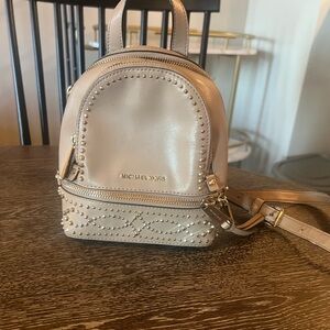 Michael Kors Beige Studded Backpack